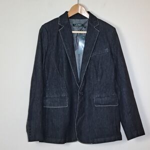 Lauren Ralph Lauren Single Breasted Denim Blazer Sz 6
